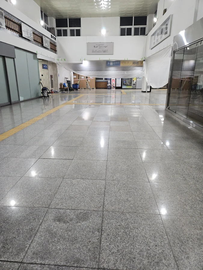 화강석버너구이 미끄럼방지 처리 시공 현장 ③